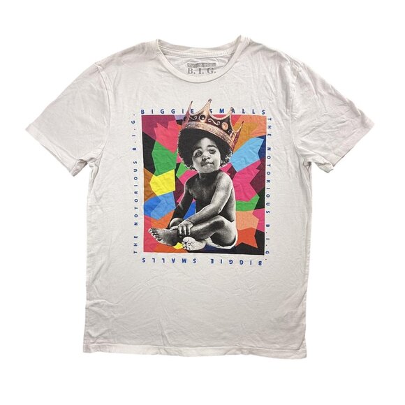 The Notorious B.I.G. Other - The Notorious BIG Shirt Mens Medium White Biggie Smalls Crown Graphic Rap Tee